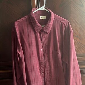 Banana Republic Maroon Men's Casual Button Down Shirt